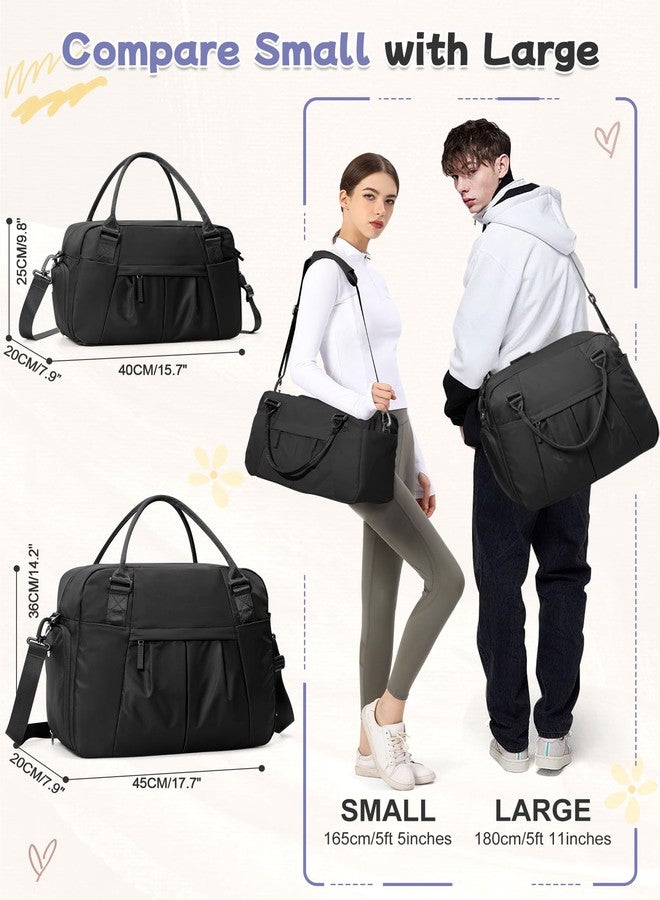 BJLFS Large Duffle Bag for Travel with Shoe Compartment, Puffer Weekender Bags for Women Travel Tote Carry on Duffel Bag for Airplanes, Personal Item Bag Gym Bag Women, Black - Image 3